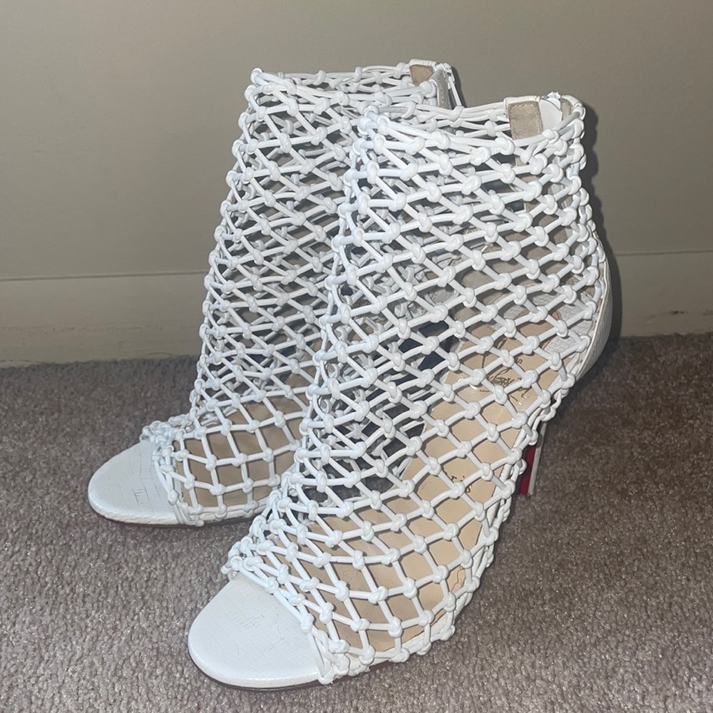 Christian Louboutin Corfu Heels - once worn but red paint still perfect